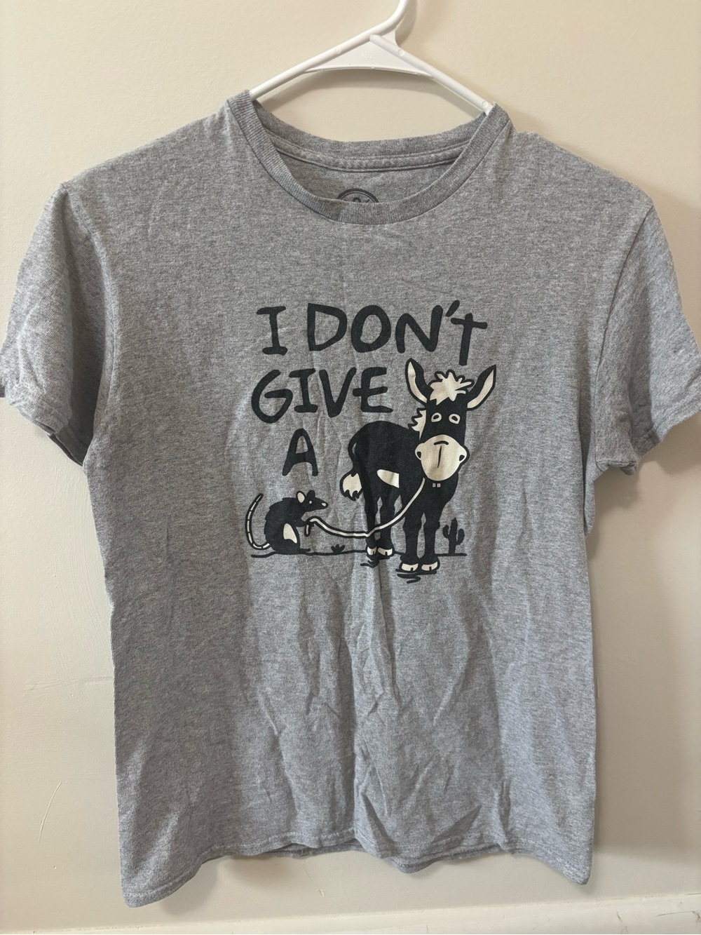 Grey Graphic Tee - "I Don't Give A"